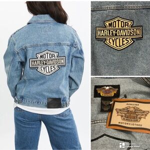 Vintage Harley-Davidson NWT Light distressed Blue Denim Jacket